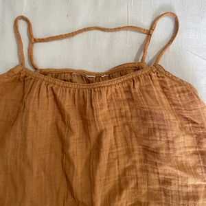 Mustard Tank Top with Back Design