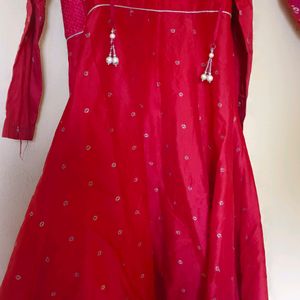 Red Chudidhar Top