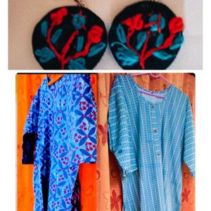 (Combo)46 & 50 Size 2 Kurtis With Earrings