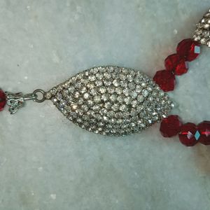 Gehna Jaipur Red Jasper Stone Studded Necklace & Earring Set