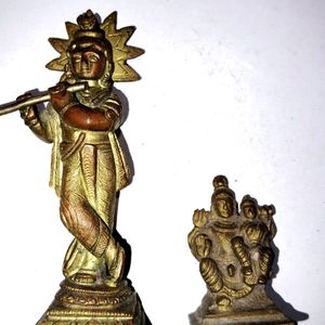 Combo Siva Parvathy & Krishna Idols