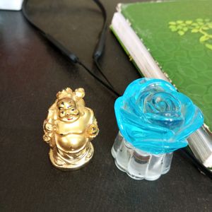 Ganesh, Laughing Budda And Rose