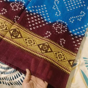 Chunri Print Cotton Saree