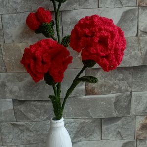 Handmade Crochet Bouquet Of Carnations