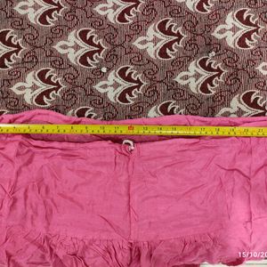 Pink Embroidered Anarkali Kurta+Pant