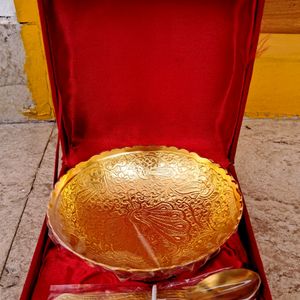 Golden Bowl With Spoon Diwali Gifting