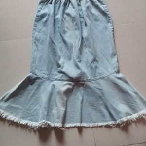 Blue Flared Partywear Skirt