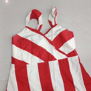 Red And White Party Gown