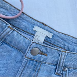 H&M Folded Trendy Pinterest Blue Denim Shorts