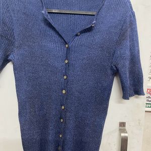 Women Button Down Ribbed Top