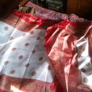 Red And White Saree