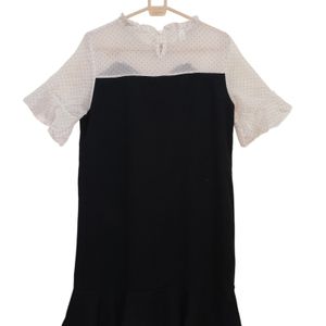 Black Flared Knee Dress