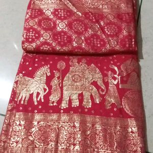 Fancy Pink  Zari Work Saree