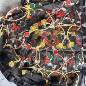 Pretty 😍 Net Dupatta With Multicolored Work