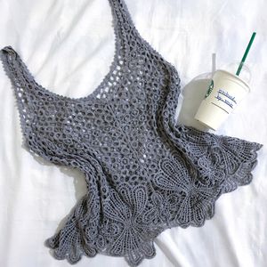 Pinterest Crochet Pattern Grey Spaghetti Strap Top