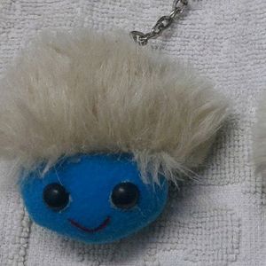 Cute Blue Keychain Face Toy