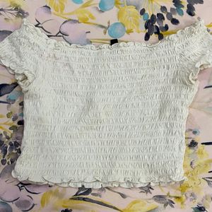white off- shoulder top from H&M