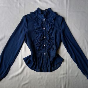 New Korean Ruffled Neck Top