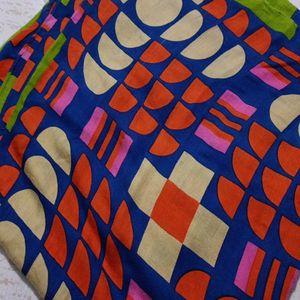 Multi Colour Geometric Pattern Stole For Women