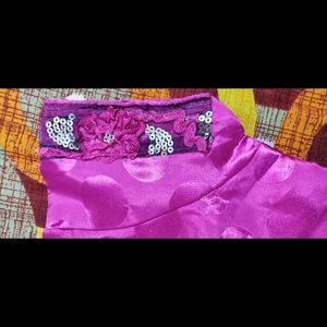 Magenta Net Saree