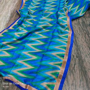 Beautiful Blue Golden Green Dupatta