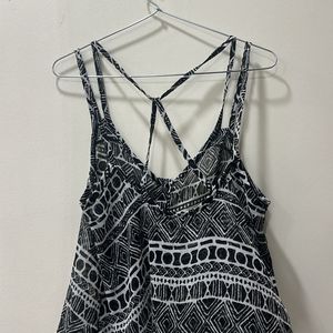 Printed Black Crop Top