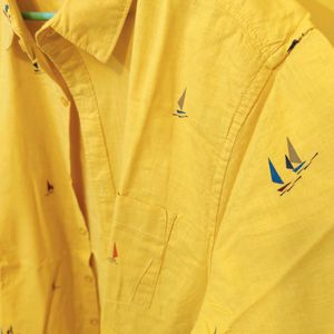 Highlander Yellow Pure Cotton Casual Half Shirt