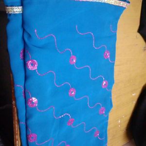 Beutiful Full Work And Border Saree