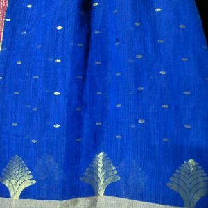 Nevy Blue Cotton Saree .