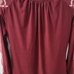 Maroon Full Sleeves Top