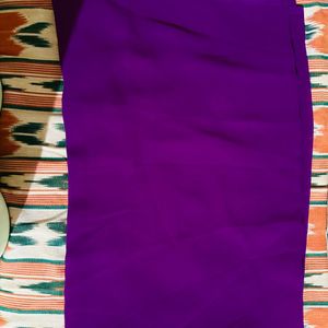 Purple Saree With Printed Blouse Piece