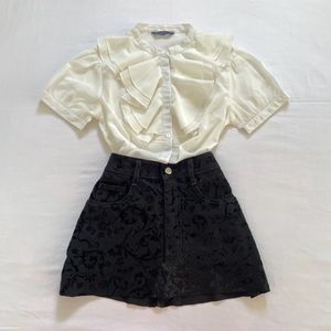 Mast & Harbour Victorian Collar Korean Shirt Top