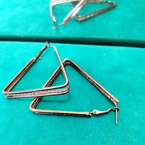 Korean Style Triangle Hoop Earrings