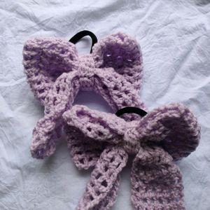 Hand Made Crochet Beautiful Bow Hair Ties