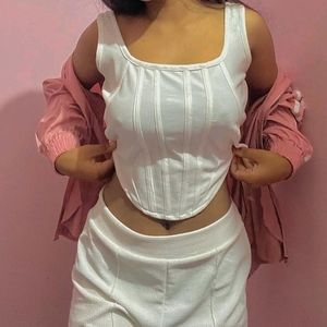 White Tank Crop Top For Women