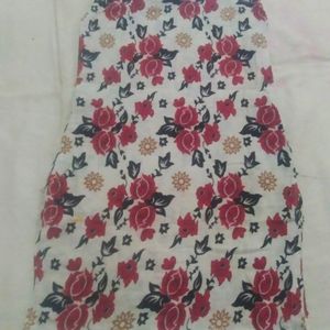 A White Suit Red Flower Printed