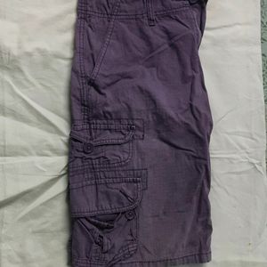 Purple Colour Denim Short