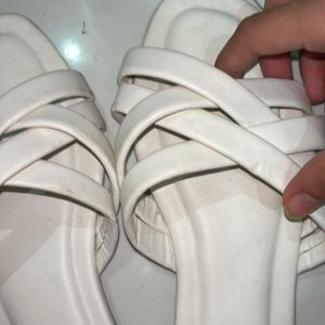 White Flats Sandals