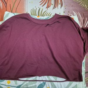 Maroon Crop Top