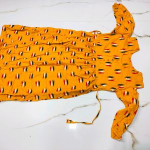 Mustard Anarkali Kurti