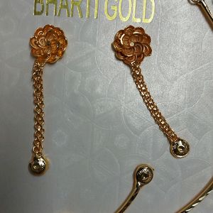 Golden Necklace Set For Party