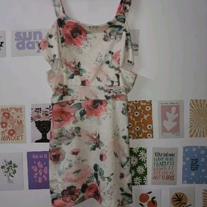 Floral Dress With Cut Designs