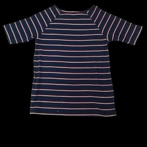 DNMX Navy Blue Striped T Shirt