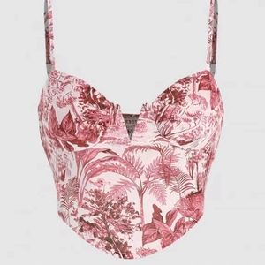 Landscape Printing Hem Crop Top