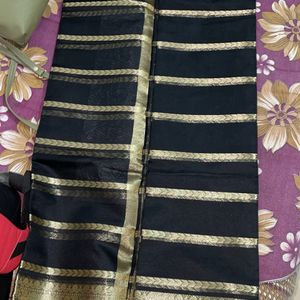 Organza Black Saree