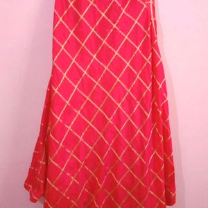 Mustard Yellow Choli With Pink Skirt