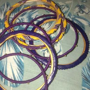 Violet, Mustard Lakh Bangles