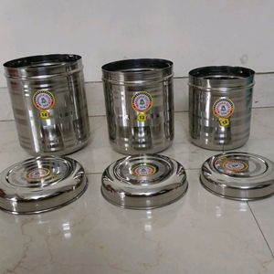 Stainless Steel Container, Set Of 3