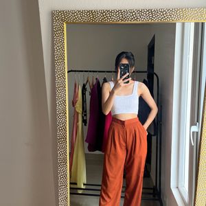 Rust Orange High Waist Pants