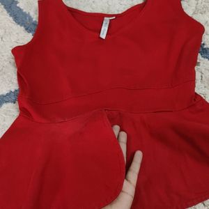 Red Peplum Top